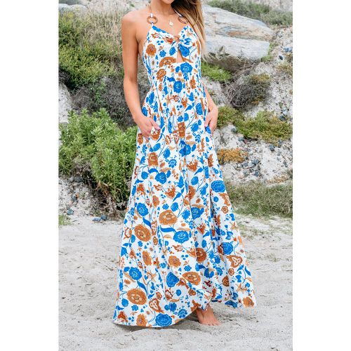 Robe maxi avec col en V et joint torique à imprimé floral - CUPSHE - Modalova