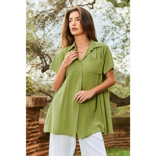 Chemise ruchée à boutons verte - CUPSHE - Modalova