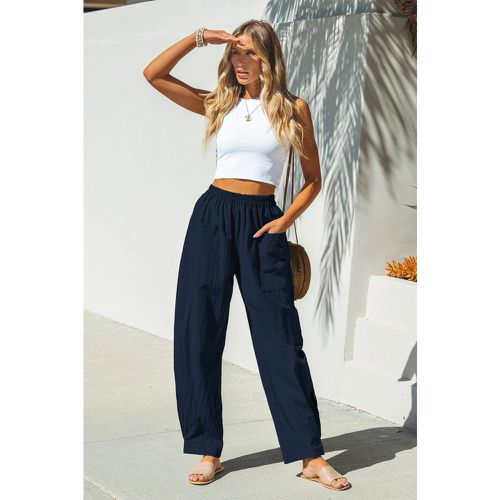 Pantalon en pur coton trapèze taille haute - CUPSHE - Modalova