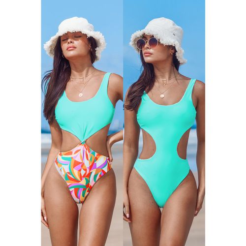 Maillot de bain une pièce convertible à imprimé abstrait - CUPSHE - Modalova