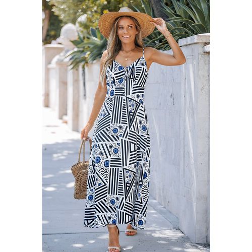 Robe maxi sans manches à col fendu géométrique abstraite - CUPSHE - Modalova