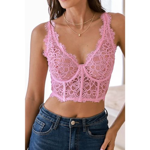 Soutien-gorge long en dentelle rose - CUPSHE - Modalova