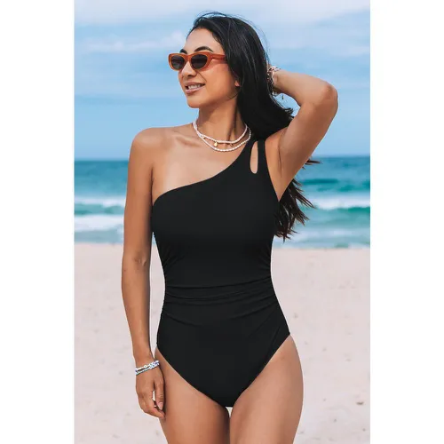 Maillot de bain une pièce ventre plat avec col asymétrique ruché - CUPSHE - Modalova