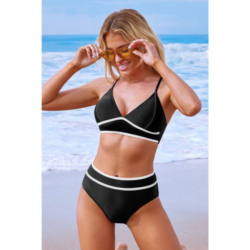 Bikini à dos croisé à passepoils contrastés - CUPSHE - Modalova