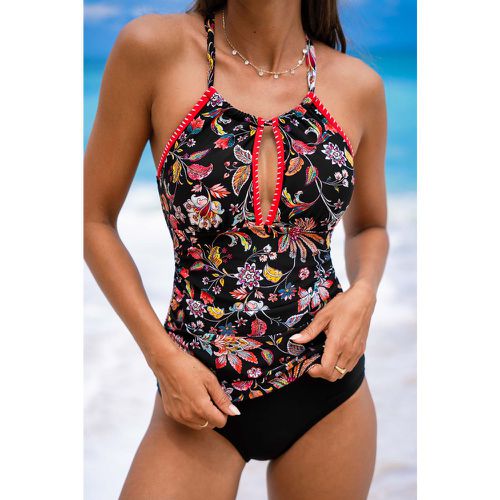 Tankini découpé à fleurs et bas standard - CUPSHE - Modalova