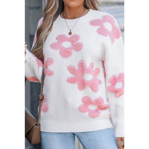 Pull à col rond et manches longues avec fleurs - CUPSHE - Modalova