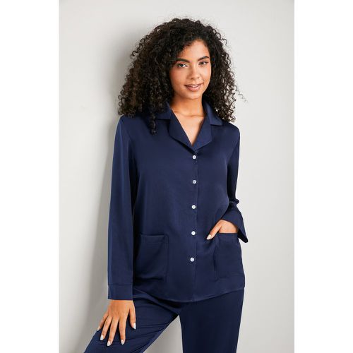 Ensemble de pyjama en satin à décolleté col avec pantalon - CUPSHE - Modalova