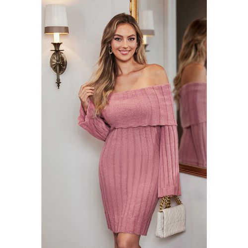 Robe pull courte côtelée à épaules dénudées - CUPSHE - Modalova