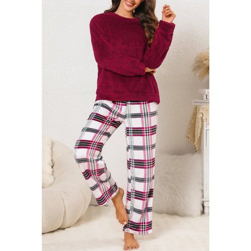 Ensemble de pyjama en tricot flou et pantalon à carreaux - CUPSHE - Modalova