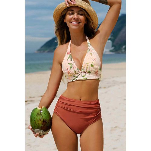 Bikini triangle longline taille haute avec col licou - CUPSHE - Modalova