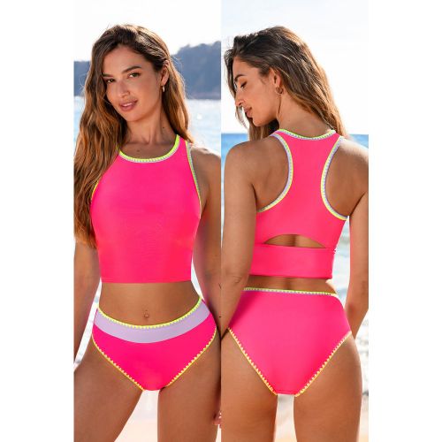 Tankini rose couture contrastée - CUPSHE - Modalova