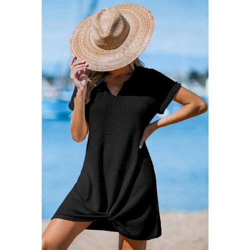 Robe cover up courte avec col cranté et nœud - CUPSHE - Modalova