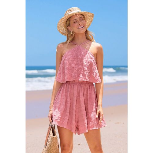 Combishort cover up dos nu à jambes larges - CUPSHE - Modalova