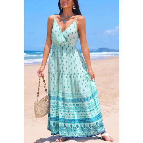 Robe longue boho tissée à col surplis - CUPSHE - Modalova