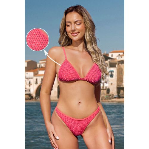 Bikini coral avec col diamant et support buste moyen - CUPSHE - Modalova