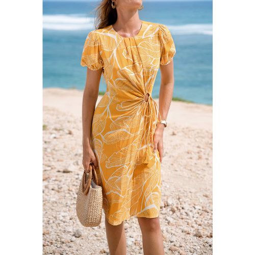 Robe tropicale tissée avec manches courtes - CUPSHE - Modalova