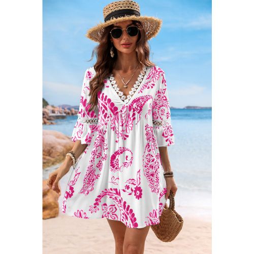 Robe cover up courte paisley empiècement transparent - CUPSHE - Modalova