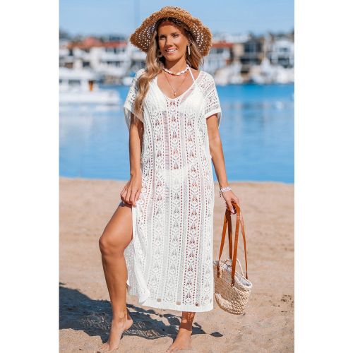 Robe cover up crème transparente ourlet fendu - CUPSHE - Modalova