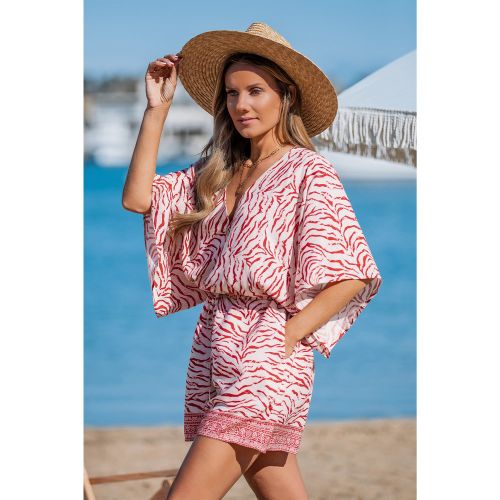 Combishort à imprimé zèbre manches dolman - CUPSHE - Modalova