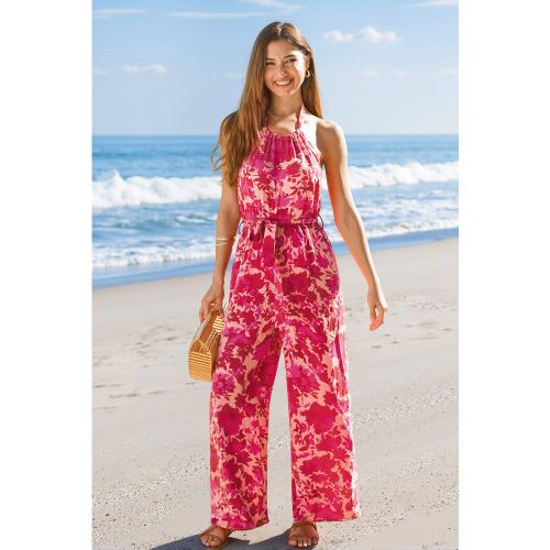 Combinaison florale tissée col haut sans manches - CUPSHE - Modalova