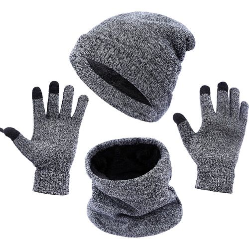 Bonnet en tricot chiné et gants - CUPSHE - Modalova