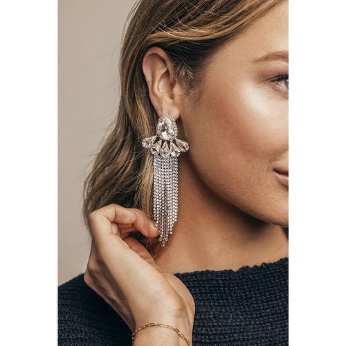 Boucles d'oreilles pendantes en franges et strass - CUPSHE - Modalova