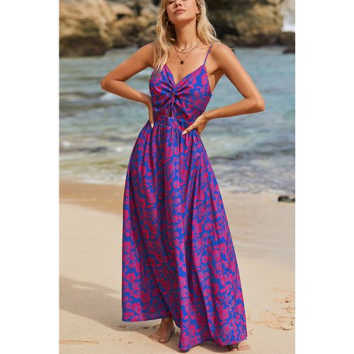 Robe maxi florale à col en V avec nœud - CUPSHE - Modalova