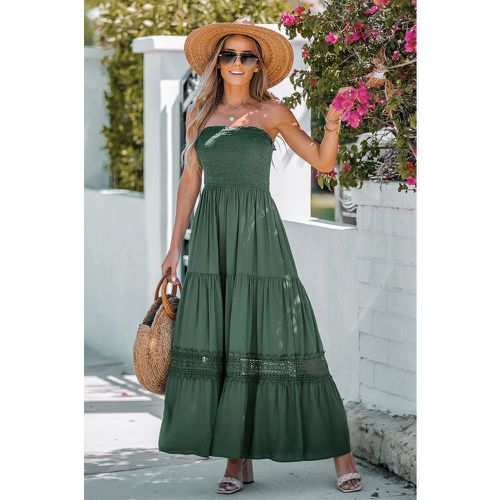 Robe bustier maxi à volants et à smocks - CUPSHE - Modalova