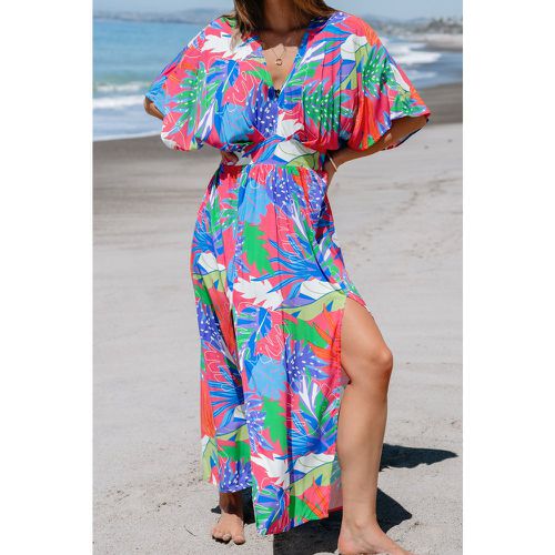 Robe maxi à smocks tropicale brillante - CUPSHE - Modalova