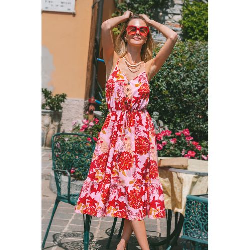 Robe midi à nouer avec glands et imprimé floral - CUPSHE - Modalova