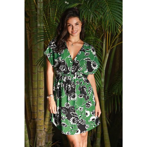 Robe courte à manches dolman et imprimé floral - CUPSHE - Modalova