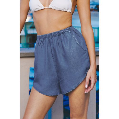 Short à taille haute en chambray - CUPSHE - Modalova