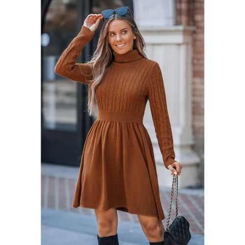 Robe pull courte en tricot torsadé brûlé - CUPSHE - Modalova