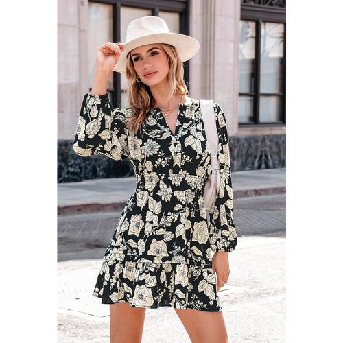 Robe courte à manches blouson avec fleurs et blanches - CUPSHE - Modalova