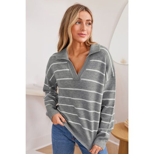 Pull en rayures à col décolleté avec manches longues - CUPSHE - Modalova