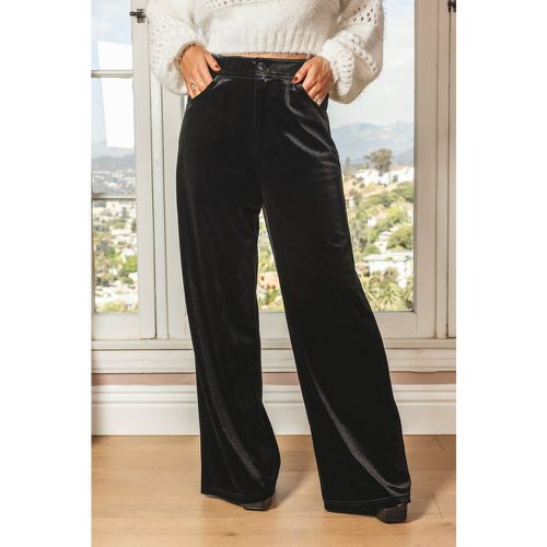 Pantalon large en velours noir - CUPSHE - Modalova