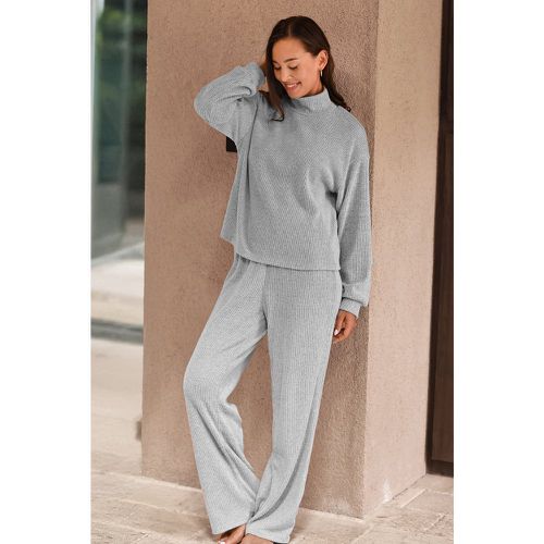 Ensemble de pyjama à côtelé à col roulé et pantalon - CUPSHE - Modalova