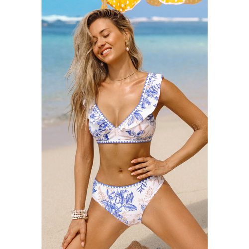 Bikini floral avec bretelle à volants et bas standard - CUPSHE - Modalova