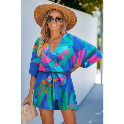 Combishort tropical col V jambe droite - CUPSHE - Modalova
