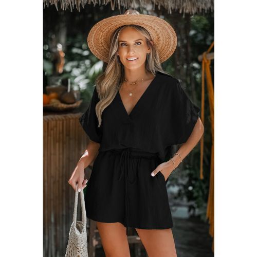 Combishort col plongeant jambe large - CUPSHE - Modalova