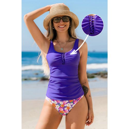 Tankini floral col scoop taille moyenne - CUPSHE - Modalova