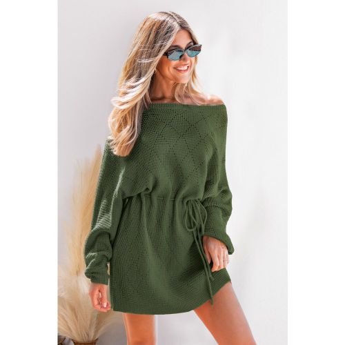 Robe pull verte col asymétrique - CUPSHE - Modalova