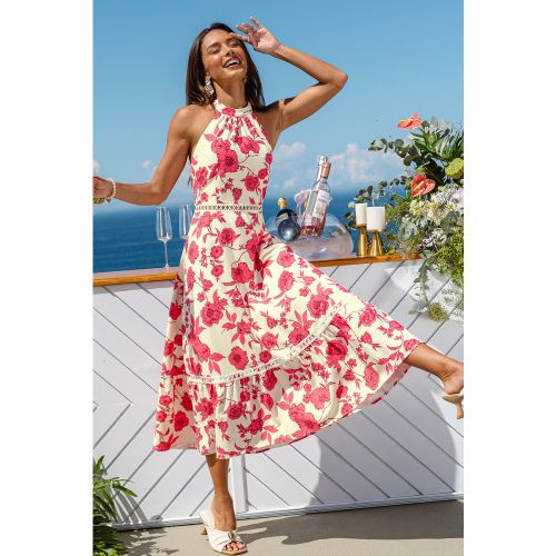 Robe longue fleurie à col haut - CUPSHE - Modalova