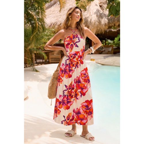 Robe longue fleurie à col montant - CUPSHE - Modalova
