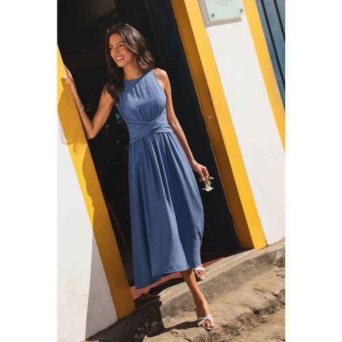 Robe midi à col rond sans manches - CUPSHE - Modalova