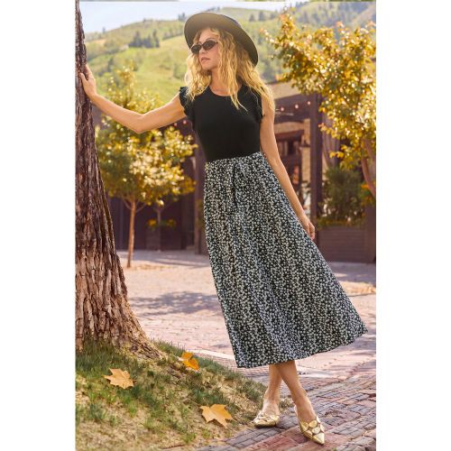 Robe longue fleurie à col rond et manches courtes - CUPSHE - Modalova