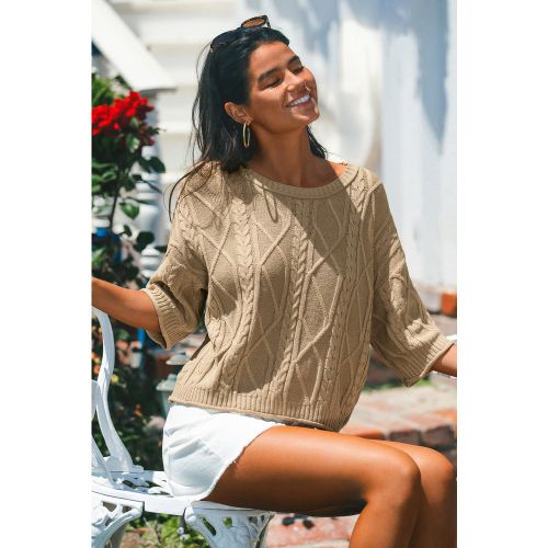 Pull neutre à col rond et manches mi-longues - CUPSHE - Modalova