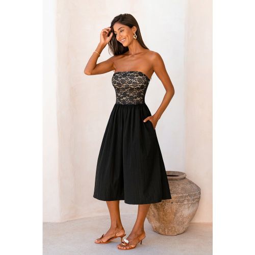 Robe midi gainante à col carré et bretelles amovibles - CUPSHE - Modalova
