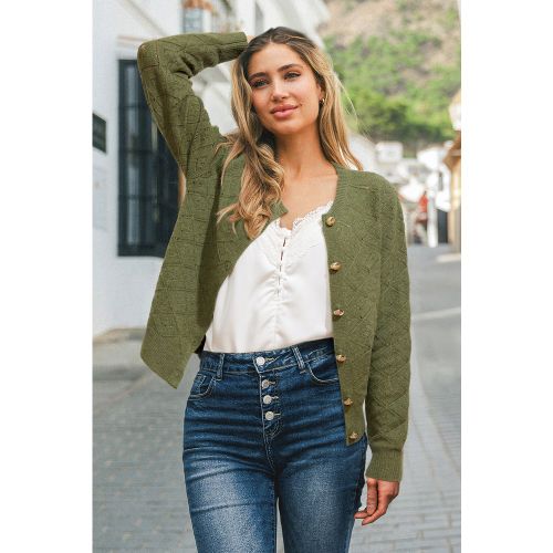 Cardigan en tricot à col rond et manches longues - CUPSHE - Modalova