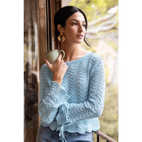 Top en tricot à col rond et manches longues - CUPSHE - Modalova